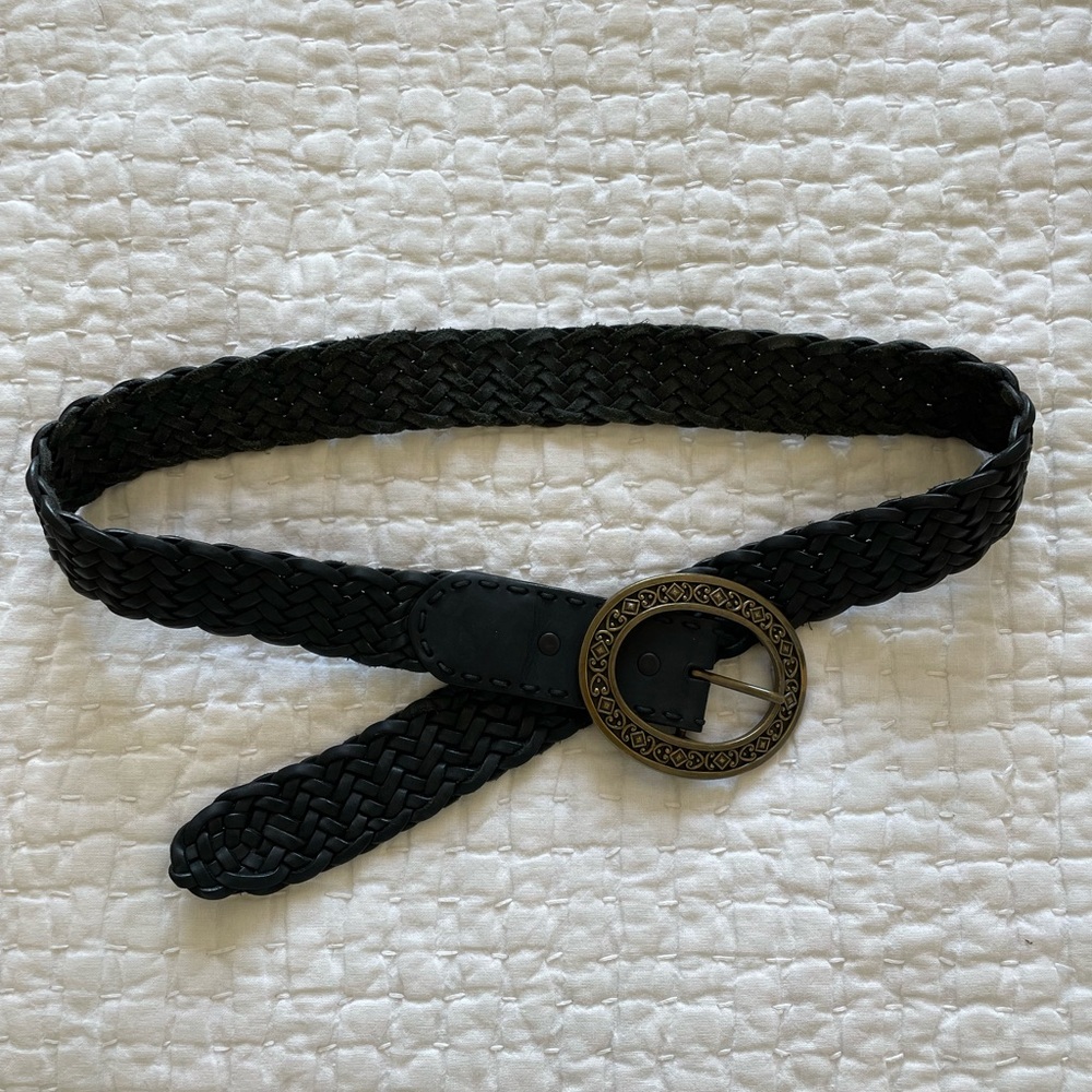 Black leather belt